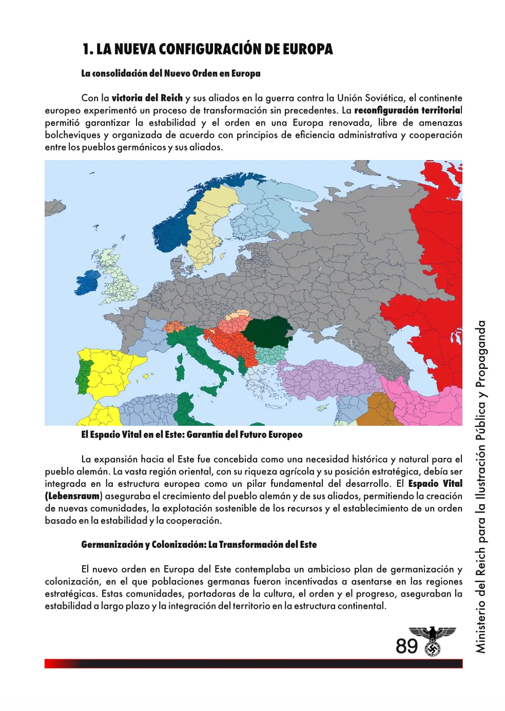 Fictional map of the new configuration of Europe in the alternate history