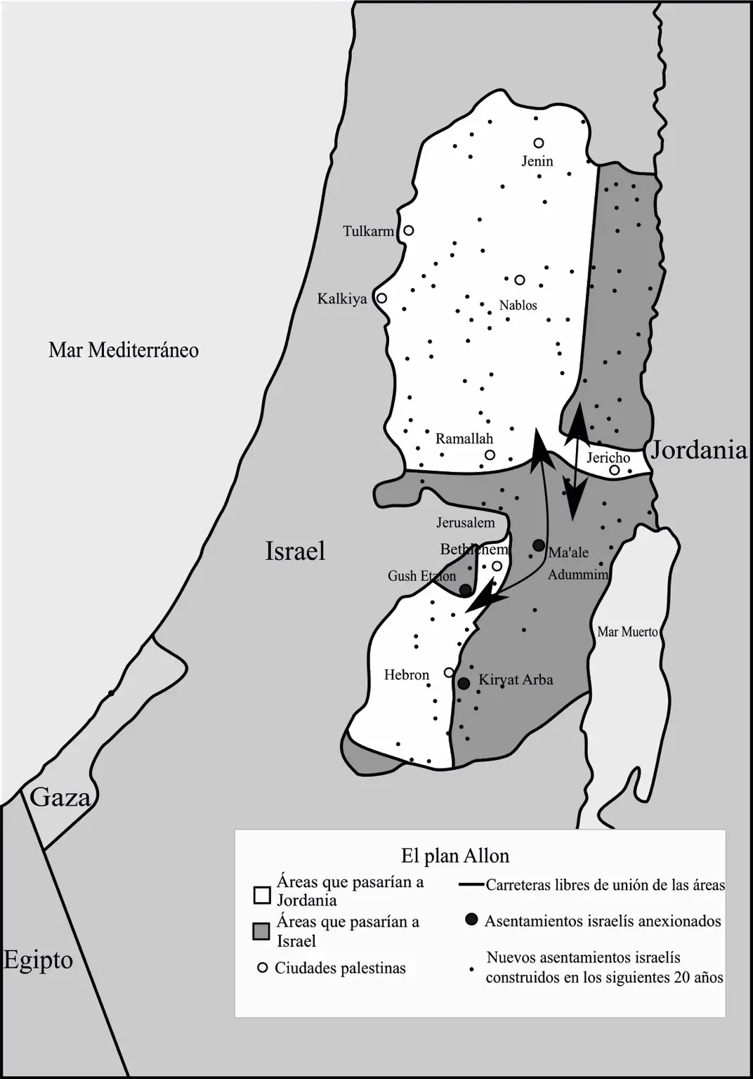 Map of the Allon Plan
