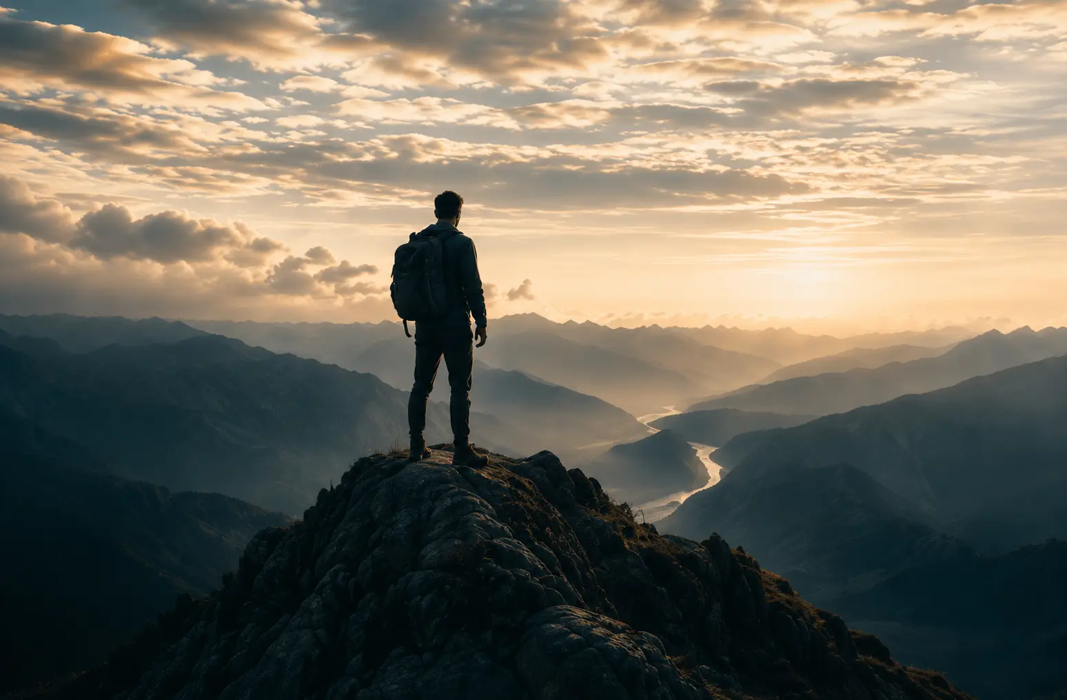 Person looking at a mountain path