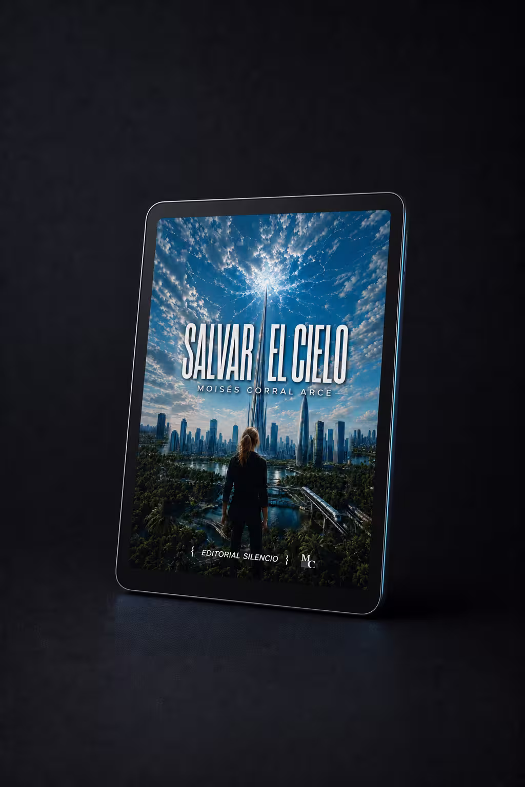 Edición eBook Kindle de Salvar el cielo mostrada en un lector electrónico